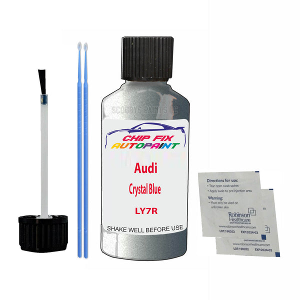 Audi Crystal Blue Touch Up Paint Code LY7R Scratch Repair Kit