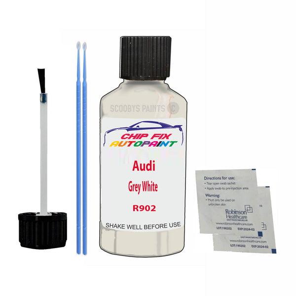 Audi Grey White Touch Up Paint Code R902 Scratch Repair Kit
