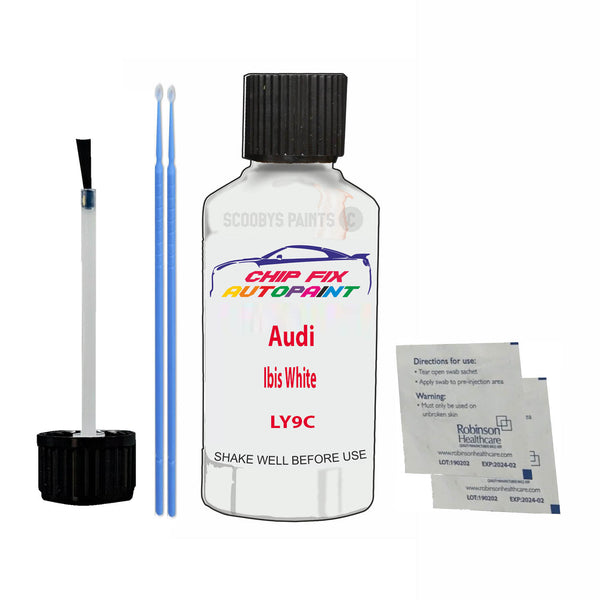 Audi Ibis White Touch Up Paint Code LY9C Scratch Repair Kit