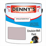 Denny's Emulsion Paint For Ceilings Colour- Driftwood Saddle Brown - Matte Low-Splatter Stain-Hide Bright