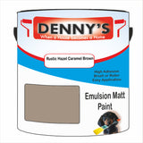 Denny's Emulsion Paint For Ceilings Colour- Rustic Hazel Caramel Brown - Matte Low-Splatter Stain-Hide Bright