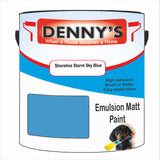 Denny's Emulsion Paint For Walls Colour- Shoreline Storm Sky Blue - Matte Wipe-Clean Durable Coverage