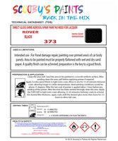 BLACK Aerosol Spray Paint Code 373 Classic Rover Model Maestro Automotive Restorative Paint Vehicle Touch-Up Rover 373 Paint Car Restoration DIY Auto Painting Classic Car Refinishing High-Quality Spray Paint Automotive Finish Vehicle Restoration Supplies Custom Car Paint Auto Body Paint Aerosol Can Automotive Refinishing Paint for Classic Cars