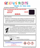 ROVER BLACK TULIP Spray or Brush Paint For Classic ROVER Model 2500 Restore my Old ROVER