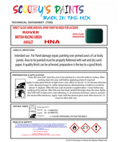BRITISH RACING GREEN AMULET Aerosol Spray Paint Code HNA Classic Rover Model Maestro Automotive Restorative Paint Vehicle Touch-Up Rover HNA Paint Car Restoration DIY Auto Painting Classic Car Refinishing High-Quality Spray Paint Automotive Finish Vehicle Restoration Supplies Custom Car Paint Auto Body Paint Aerosol Can Automotive Refinishing Paint for Classic Cars