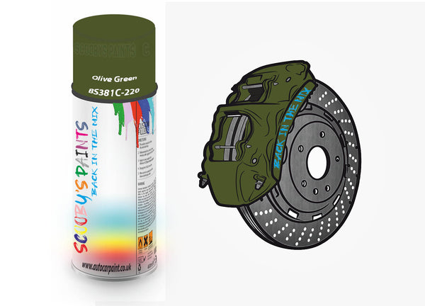 Brake Caliper Paint For Acura Olive Green Aerosol Spray Paint BS381c-220