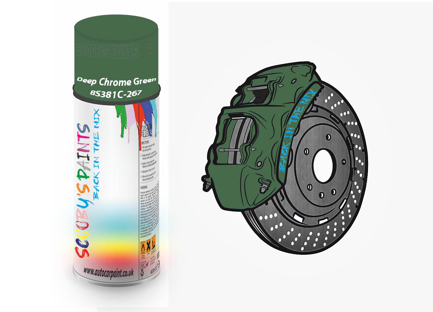 Brake Caliper Paint For Skoda Deep Chrome Green Aerosol