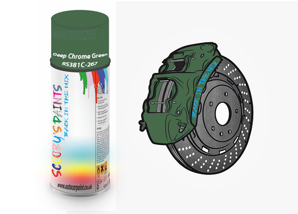 Brake Caliper Paint For Fiat Deep Chrome Green Aerosol Spray Paint BS381c-267