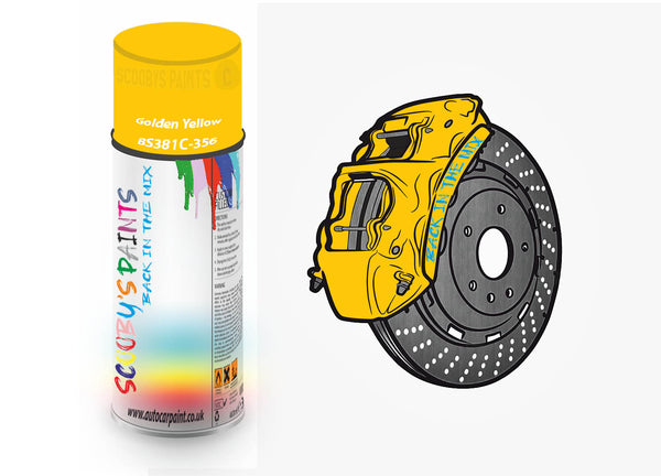 Brake Caliper Paint For Hyundai Golden Yellow Aerosol Spray Paint BS381c-356