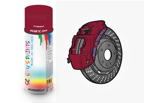 Brake Caliper Paint For Aston Martin Crimson Aerosol Spray Paint BS381c-540