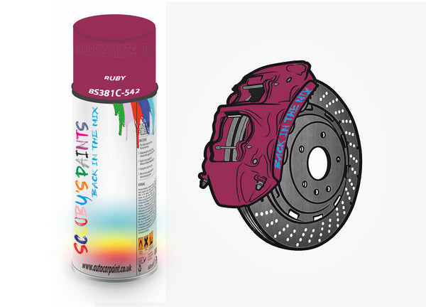 Brake Caliper Paint For Jeep RUBY Aerosol Spray Paint BS381c-542