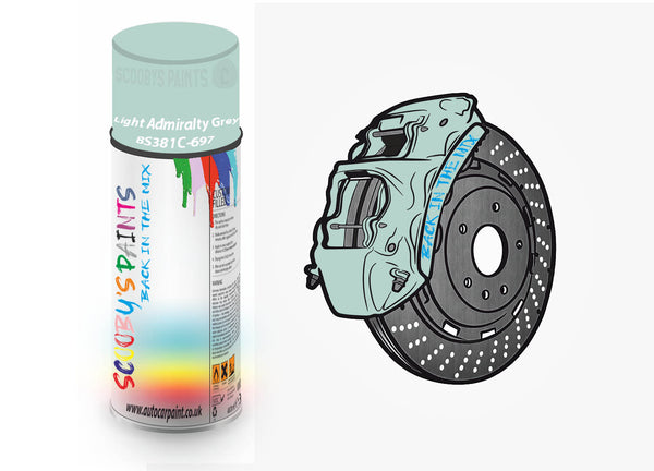 Brake Caliper Paint For Acura Light Admiralty Grey Aerosol Spray Paint BS381c-697