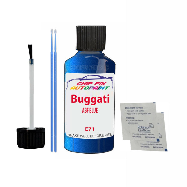 Bugatti ALL MODELS ABF BLUE Touch Up Paint Code E71 Scratch Repair Paint