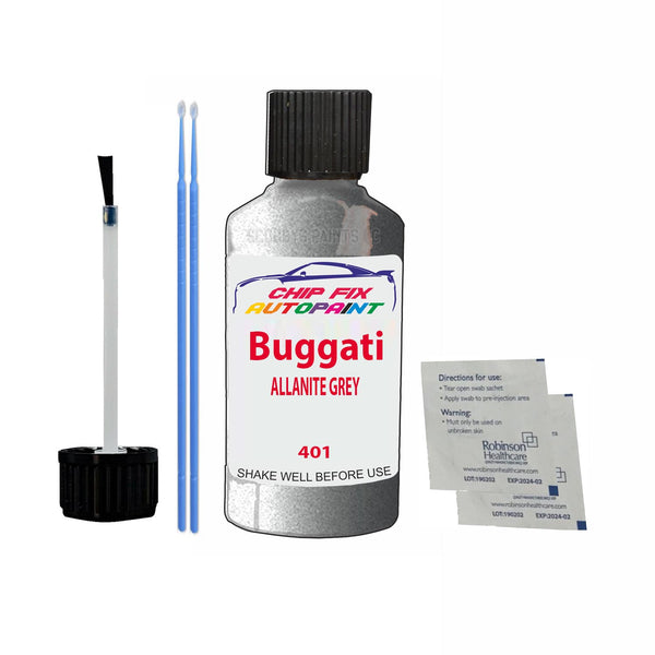 Bugatti ALL MODELS ALLANITE GREY Touch Up Paint Code 401 Scratch Repair Paint