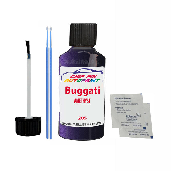 Bugatti ALL MODELS AMETHYST Touch Up Paint Code 205 Scratch Repair Paint