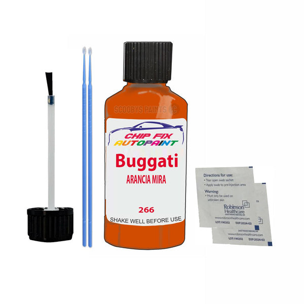 Bugatti ALL MODELS ARANCIA MIRA Touch Up Paint Code 266 Scratch Repair Paint