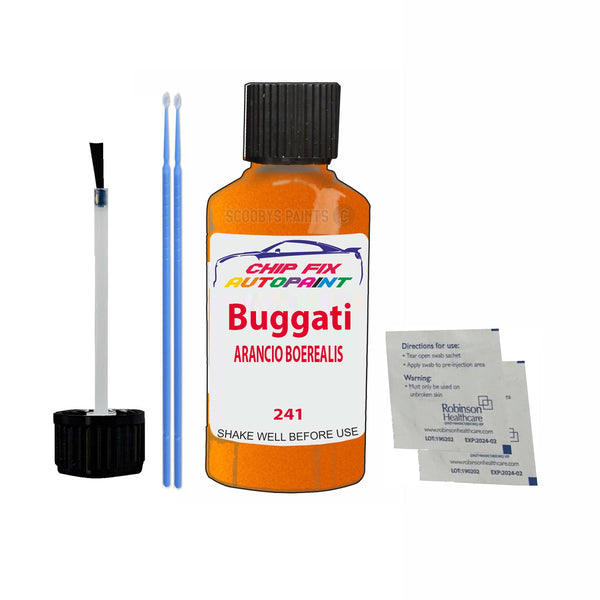 Bugatti ALL MODELS ARANCIO BOEREALIS Touch Up Paint Code 241 Scratch Repair Paint