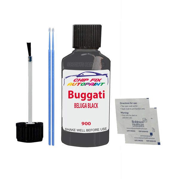 Bugatti ALL MODELS BELUGA BLACK Touch Up Paint Code 900 Scratch Repair Paint