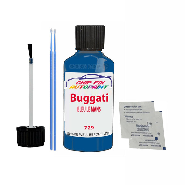 Bugatti ALL MODELS BLEU LE MANS Touch Up Paint Code 729 Scratch Repair Paint