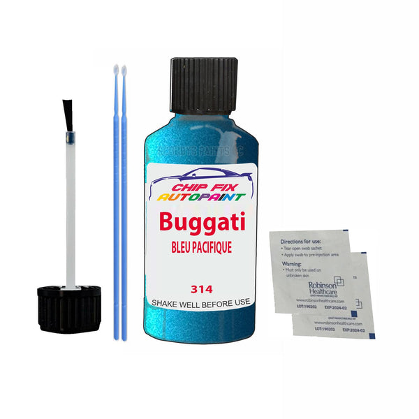 Bugatti ALL MODELS BLEU PACIFIQUE Touch Up Paint Code 314 Scratch Repair Paint