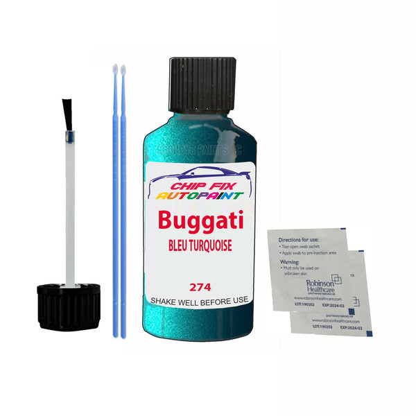 Bugatti ALL MODELS BLEU TURQUOISE Touch Up Paint Code 274 Scratch Repair Paint