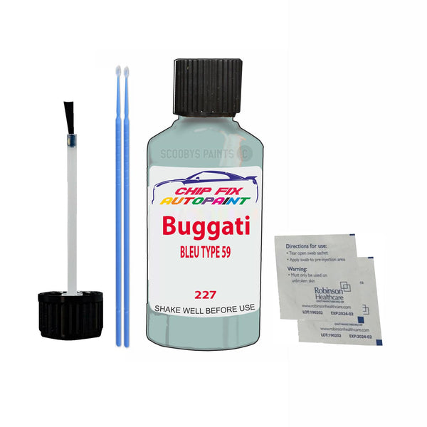 Bugatti ALL MODELS BLEU TYPE 59 Touch Up Paint Code 227 Scratch Repair Paint