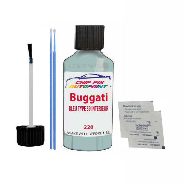 Bugatti ALL MODELS BLEU TYPE 59 INTERIEUR Touch Up Paint Code 228 Scratch Repair Paint