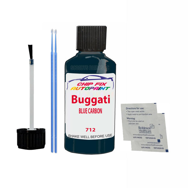 Bugatti ALL MODELS BLUE CARBON Touch Up Paint Code 712 Scratch Repair Paint