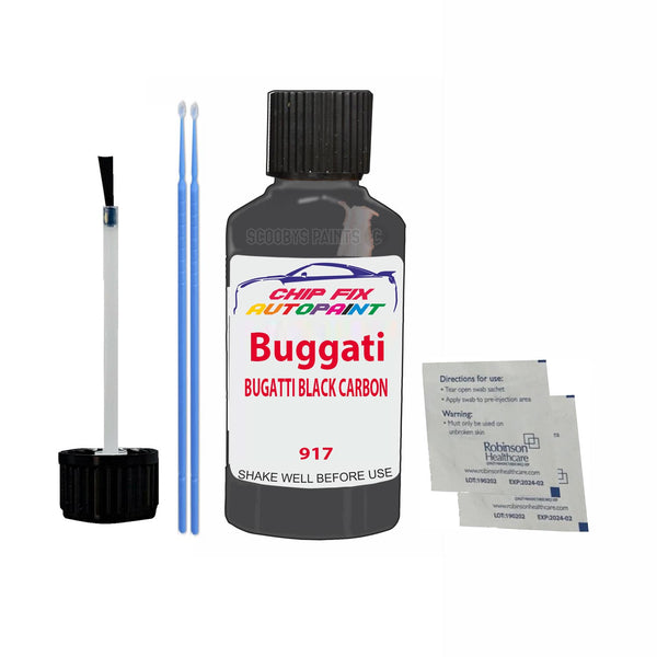 Bugatti ALL MODELS BUGATTI BLACK CARBON Touch Up Paint Code 917 Scratch Repair Paint