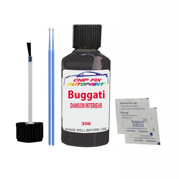 Bugatti ALL MODELS DAMSON INTERIEUR Touch Up Paint Code 306 Scratch Repair Paint