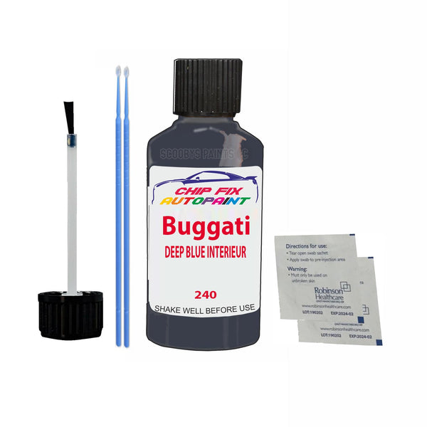 Bugatti ALL MODELS DEEP BLUE INTERIEUR Touch Up Paint Code 240 Scratch Repair Paint