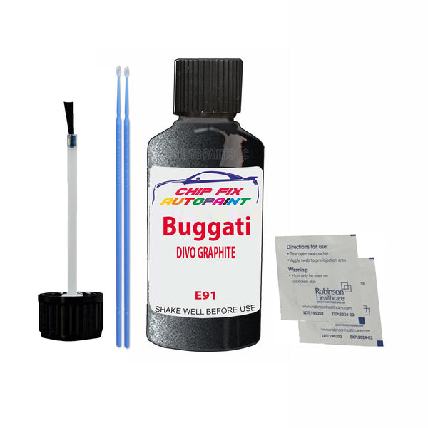 Bugatti ALL MODELS DIVO GRAPHITE Touch Up Paint Code E91 Scratch Repair Paint