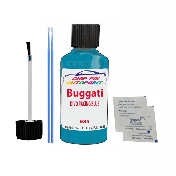 Bugatti ALL MODELS DIVO RACING BLUE Touch Up Paint Code E85 Scratch Repair Paint