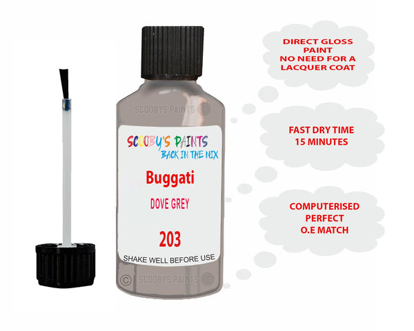 For Bugatti All Models Dove Grey Touch Up Paint Code 203 Scratch Repai ...