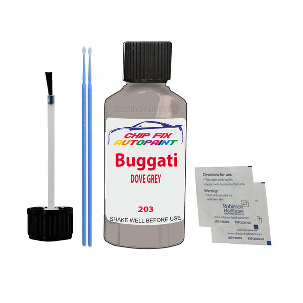 Bugatti ALL MODELS DOVE GREY Touch Up Paint Code 203 Scratch Repair Paint