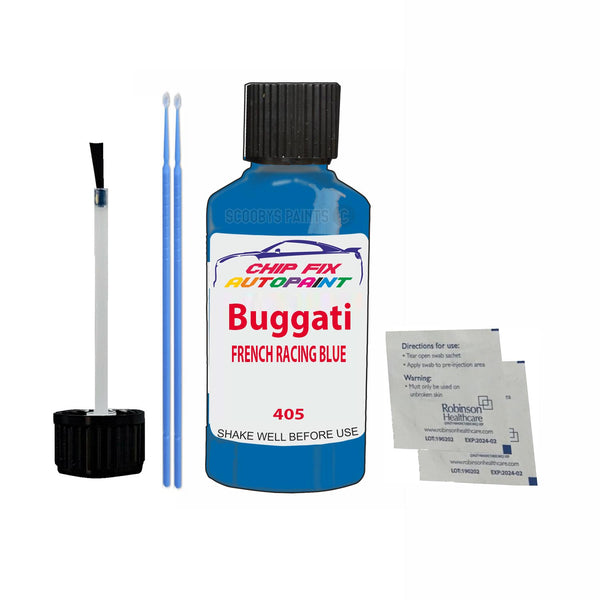 Bugatti ALL MODELS FRENCH RACING BLUE Touch Up Paint Code 405 Scratch Repair Paint