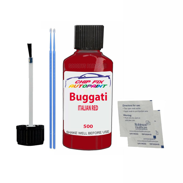 Bugatti ALL MODELS ITALIAN RED Touch Up Paint Code 500 Scratch Repair Paint