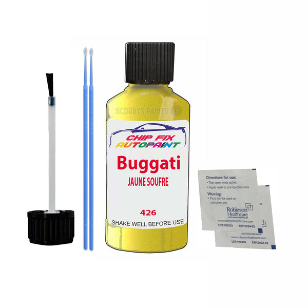 Bugatti ALL MODELS JAUNE SOUFRE Touch Up Paint Code 426 Scratch Repair Paint