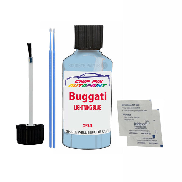 Bugatti ALL MODELS LIGHTNING BLUE Touch Up Paint Code 294 Scratch Repair Paint