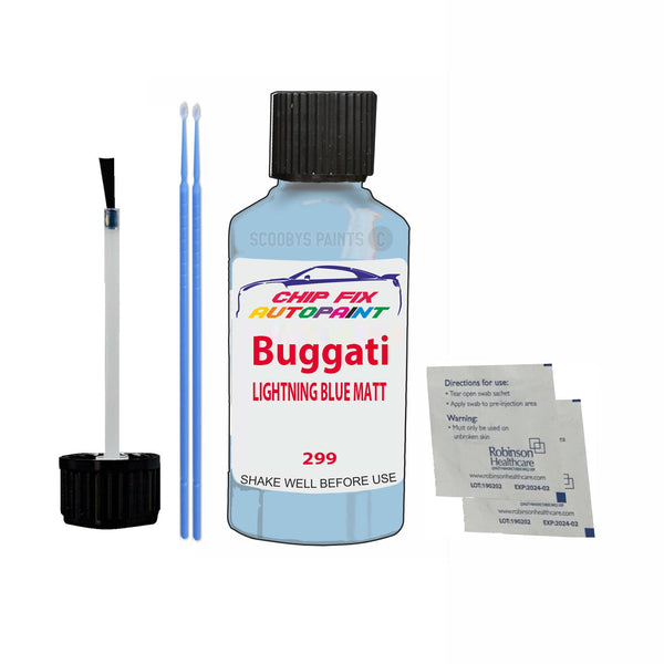 Bugatti ALL MODELS LIGHTNING BLUE MATT Touch Up Paint Code 299 Scratch Repair Paint