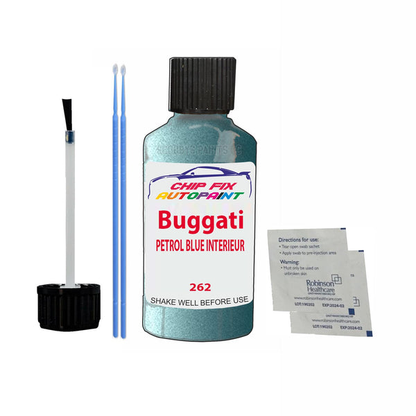 Bugatti ALL MODELS PETROL BLUE INTERIEUR Touch Up Paint Code 262 Scratch Repair Paint