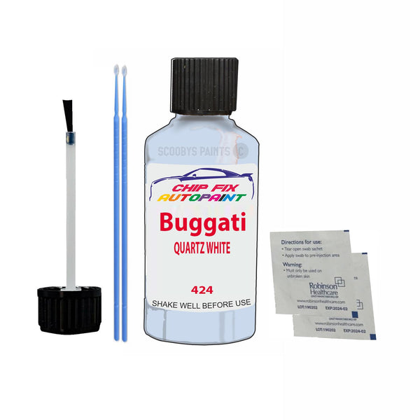 Bugatti ALL MODELSALL MODELSALL MODELS QUARTZ WHITE Touch Up Paint Code 424 Scratch Repair Paint