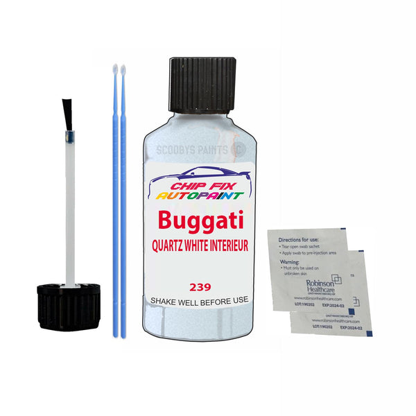 Bugatti ALL MODELS QUARTZ WHITE INTERIEUR Touch Up Paint Code 239 Scratch Repair Paint