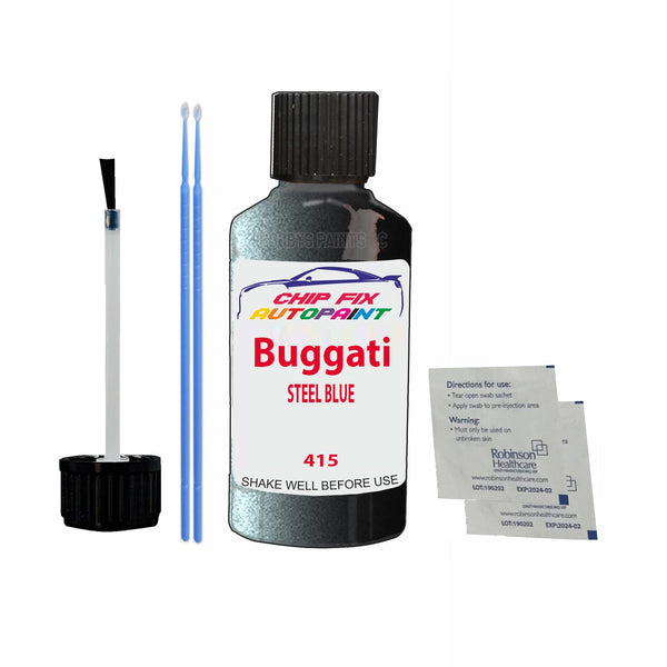 Bugatti ALL MODELS STEEL BLUE Touch Up Paint Code 415 Scratch Repair Paint