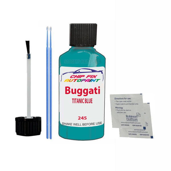 Bugatti ALL MODELS TITANIC BLUE Touch Up Paint Code 245 Scratch Repair Paint