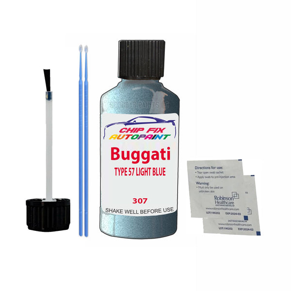 Bugatti ALL MODELS TYPE 57 LIGHT BLUE Touch Up Paint Code 307 Scratch Repair Paint