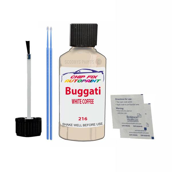 Bugatti ALL MODELS WHITE COFFEE Touch Up Paint Code 216 Scratch Repair Paint