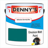 Denny's Emulsion Paint For Walls Colour- Reflection Serenity Blue - Matte Wipe-Clean Durable Coverage