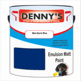 Denny's Emulsion Paint For Walls Colour- Mist Storm Blue - Matte Wipe-Clean Durable Coverage