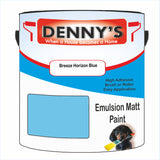 Denny's Emulsion Paint For Ceilings Colour- Breeze Horizon Blue - Matte Low-Splatter Stain-Hide Bright